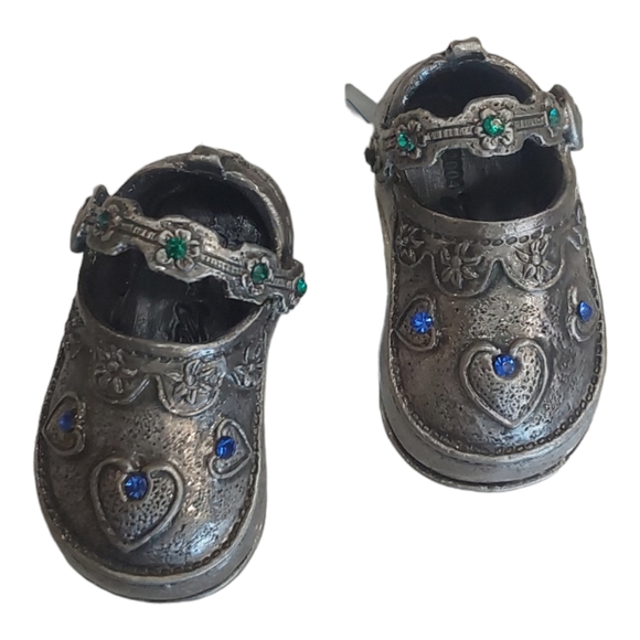 Pewter Hearts & Buckles Shoe New In Box - Picture 1 of 2